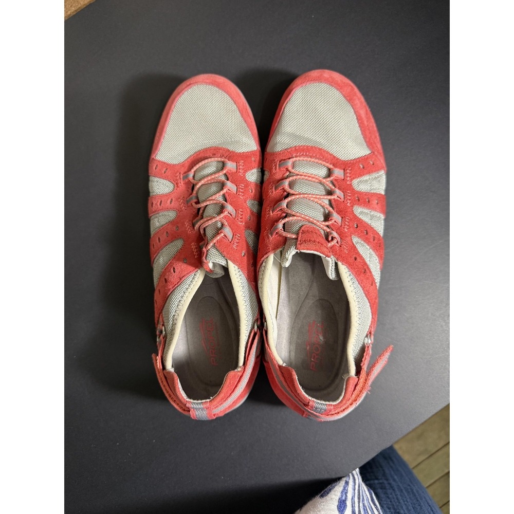 Propet Shoes Womens Size 9 Red Propel Leather Sneaker Cushioned Comfort